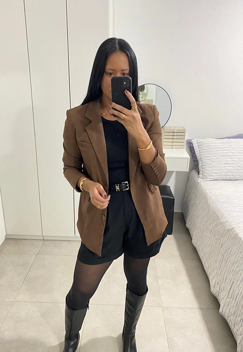 Blazer Alfaiataria Over Marrom Feminino