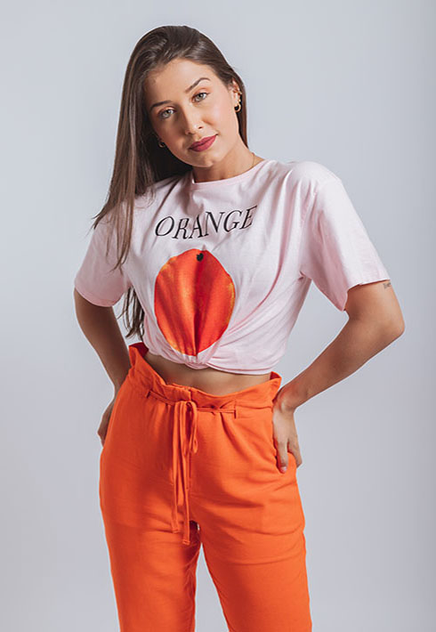 T-shirt Orange Rosa