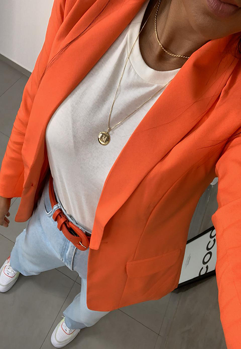 Blazer Alongado Alana Laranja