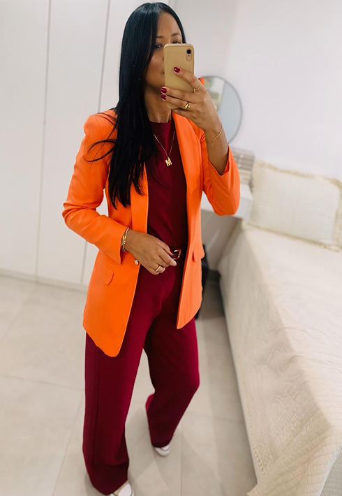 Blazer Alongado Alana Laranja