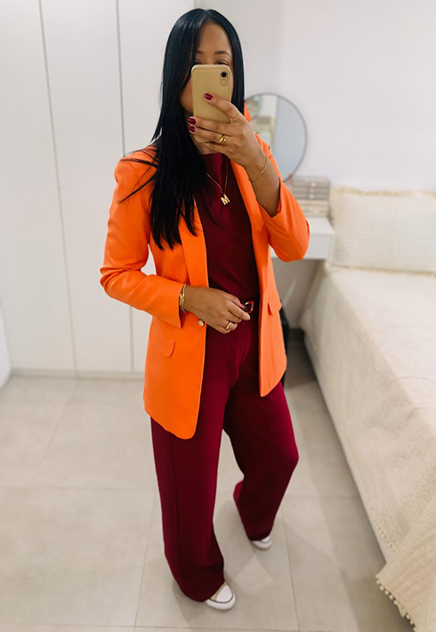 Blazer Alongado Alana Laranja