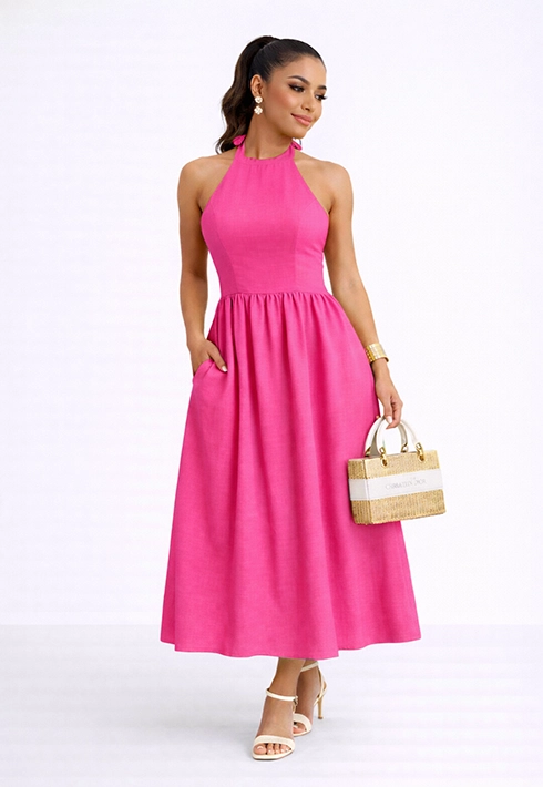 Vestido Frente Única Leona Pink Feminino