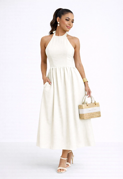 Vestido Frente Única Leona Off White Feminino