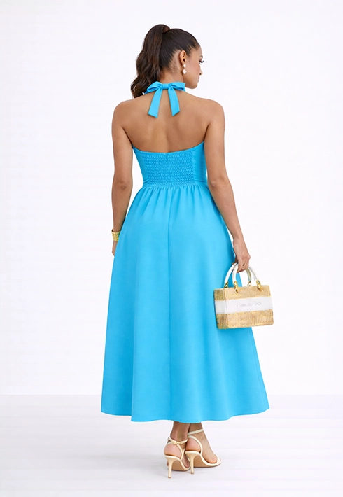 Vestido Frente Única Leona Azul 