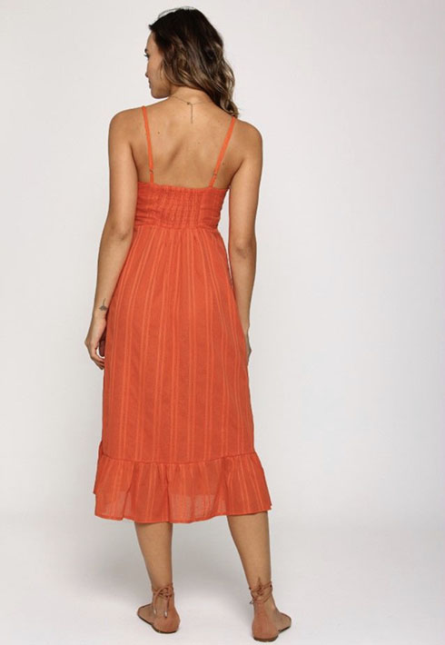 Vestido Midi Alça Pietra Laranja