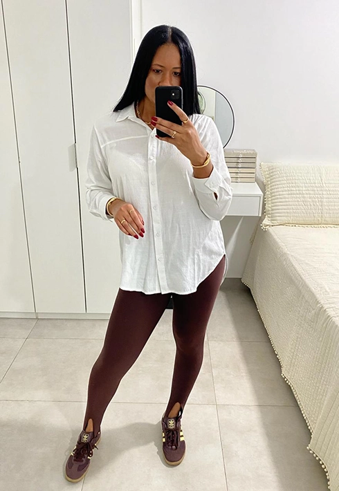 Legging Fusô Marrom Café Feminino