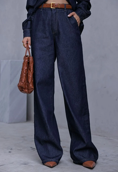 Calça Wide Leg Raw Denim Feminino