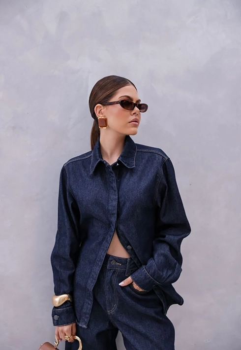 Camisa Longa Slim Raw Denim
