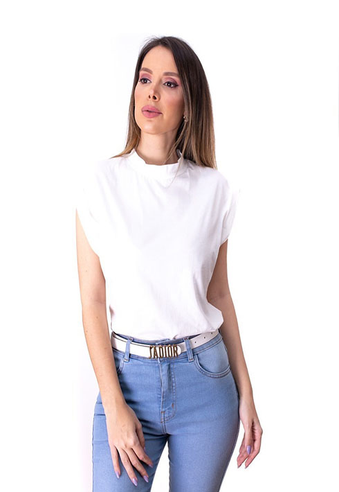 Blusa Muscle Tee Básica Off White