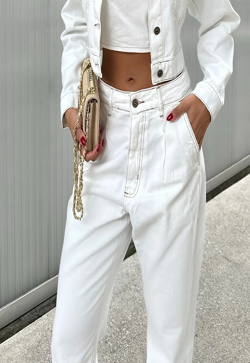 Calça Mom Jeans Off Susan White